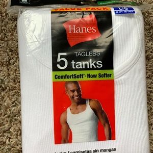 Hanes Men's Tagless Tanks 5 Pack Size L/G